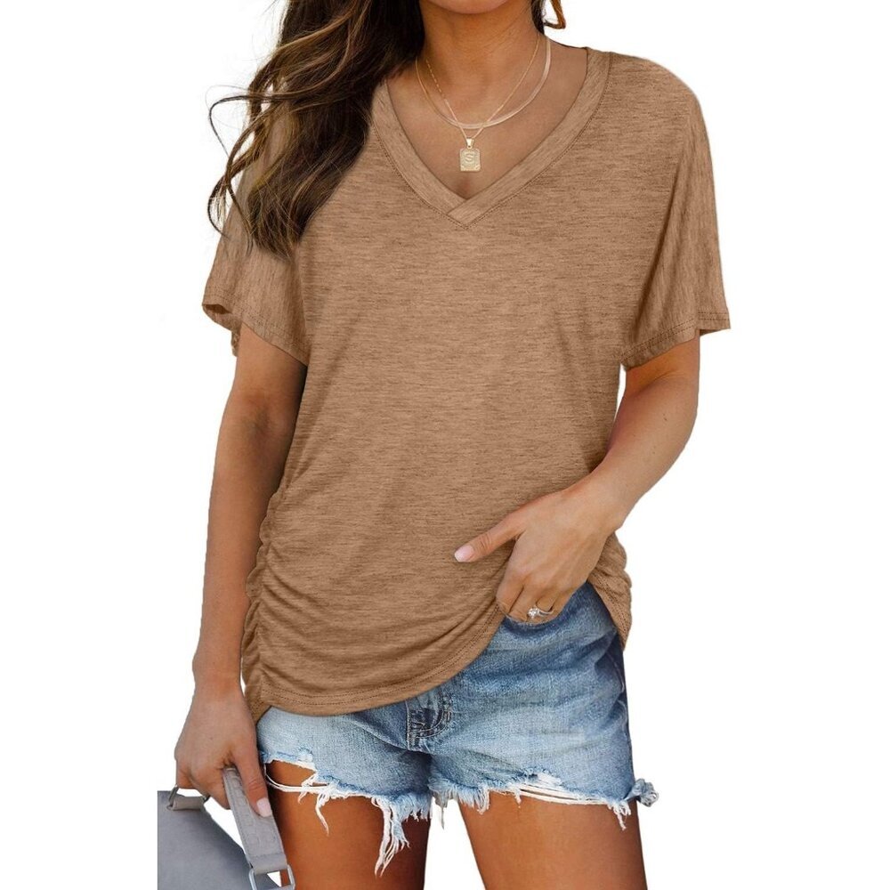 Women's Coffee Summer T-Shirts Short Sleeve Fit Shirts Spring Fashion
